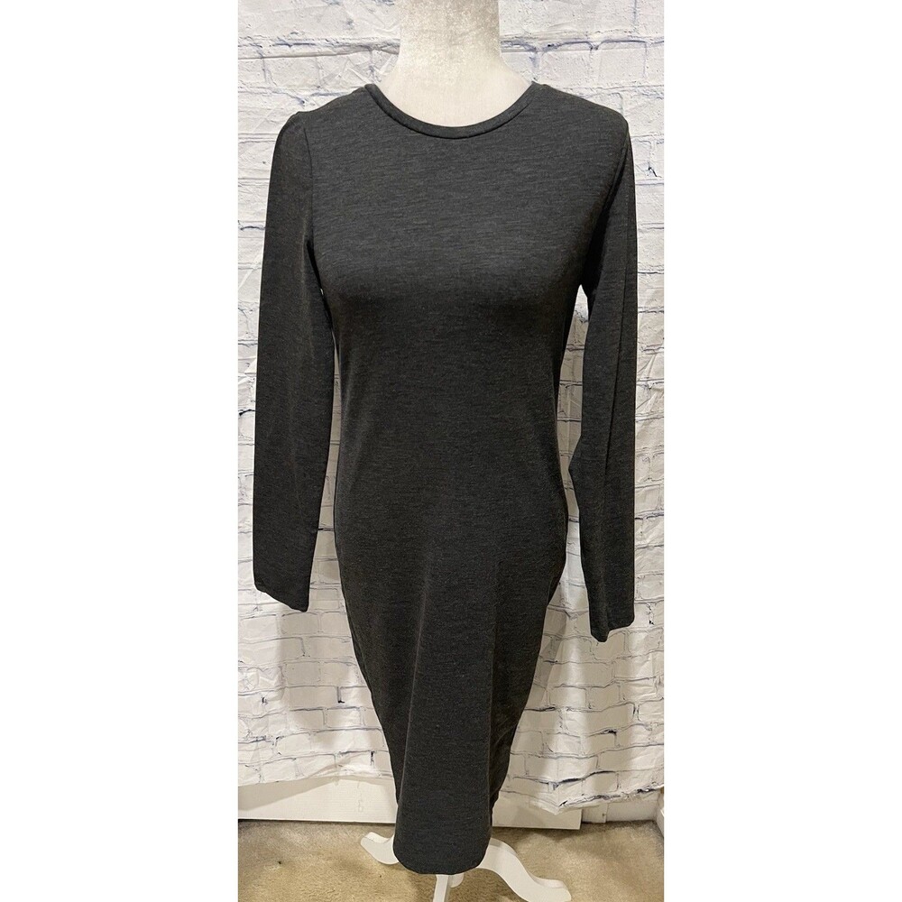 Zara Womens Trafaluc Autumn Winter Dress Size Large Gray Bodycon Pullover